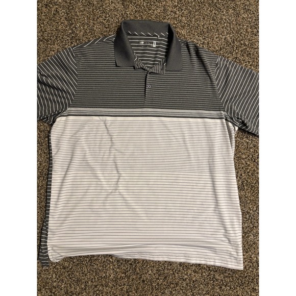 Walter Hagen Other - Walter Hagen 11 Golf Polo Shirt Mens XXL  White Gray Stripes Short Sleeve E8‎